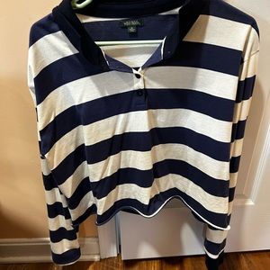 Wild Fable, cropped and collared long sleeved shirt. Size large
